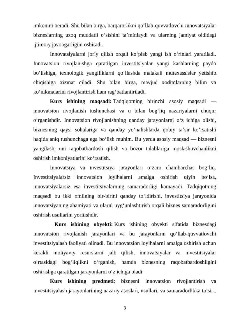 BIZNESNI INNOVATSION RIVOJLANTIRISH VA INVESTITSIYALASHNING NAZARIY ASOSLARI 3