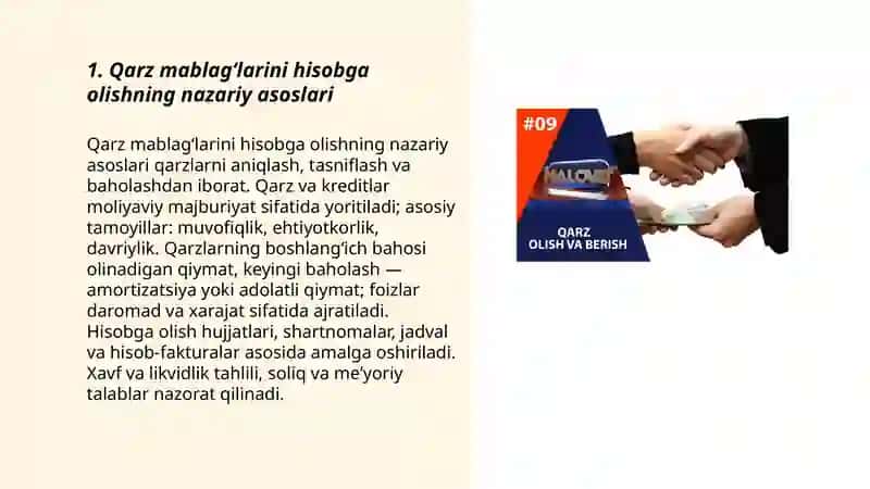 Qarz mablagʻlarini hisobga olish va tahlil qilish 3
