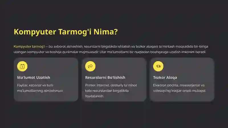 Kompyuter Tarmoqlari: Asosiy Tushunchalar 3