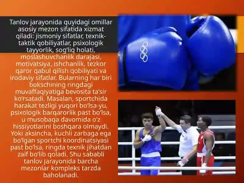 Boks sportida tanlov jarayonining mazmuni va maqsadi 3