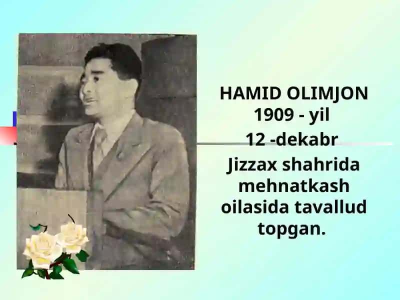 Hamid Olimjon hayoti va ijodi (TAQDIMOT) 3