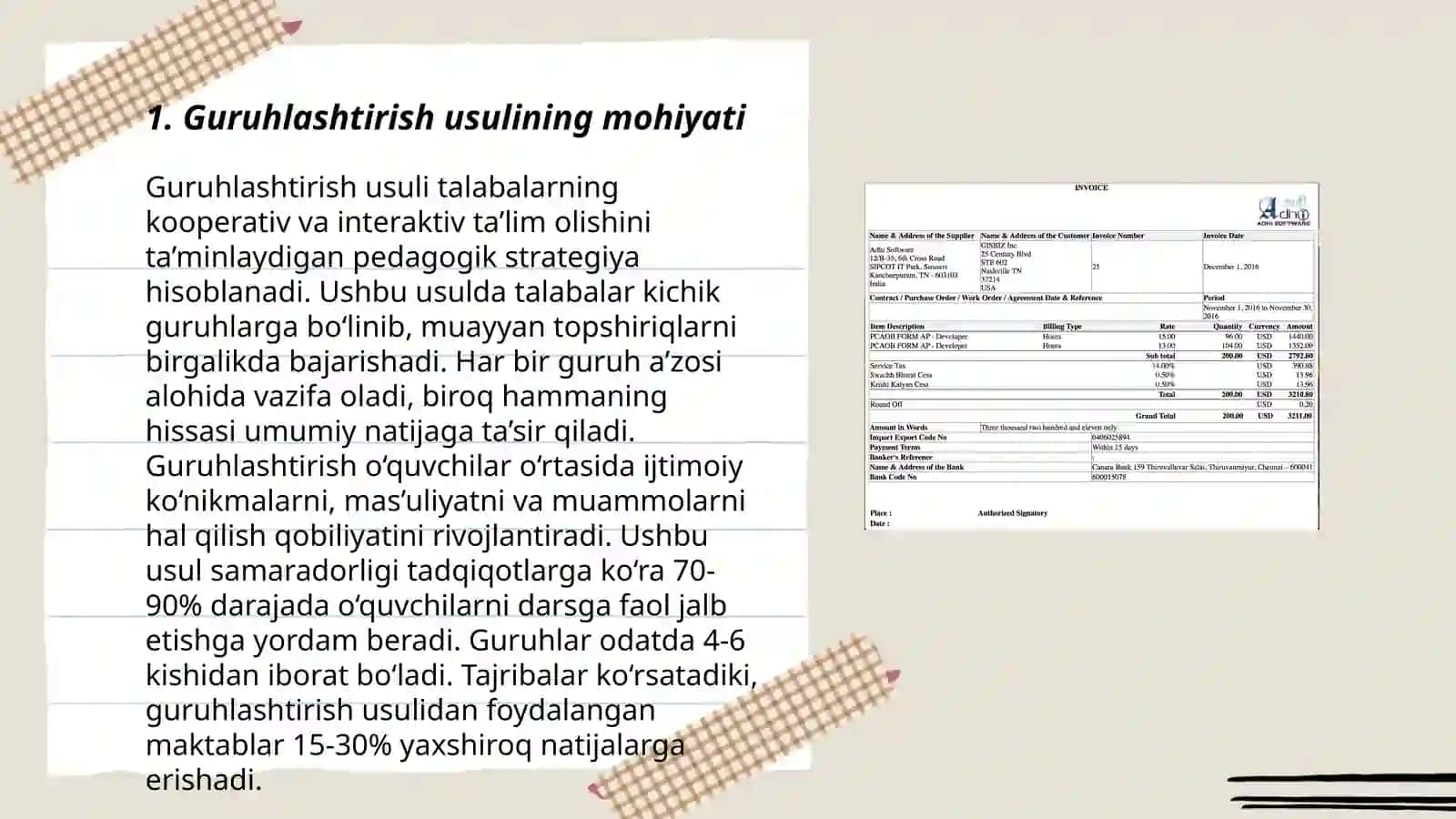 Guruhlashtirish usuli va uni tahlilda qo'llanishi 3