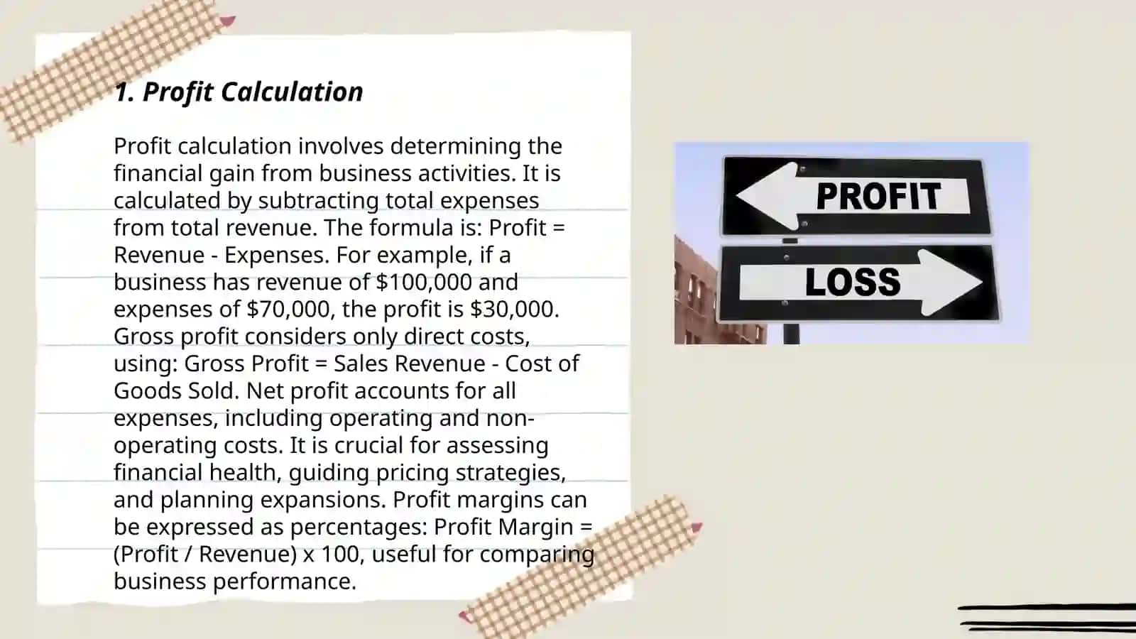Profits and losses 3