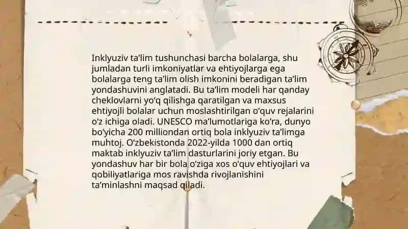 Inklyuziv taʼlimga jalb qilish bosqichlari 3