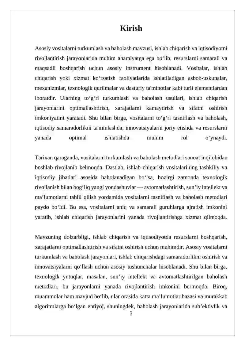 Asosiy Vositalarni Turkumlash va Baholash 3