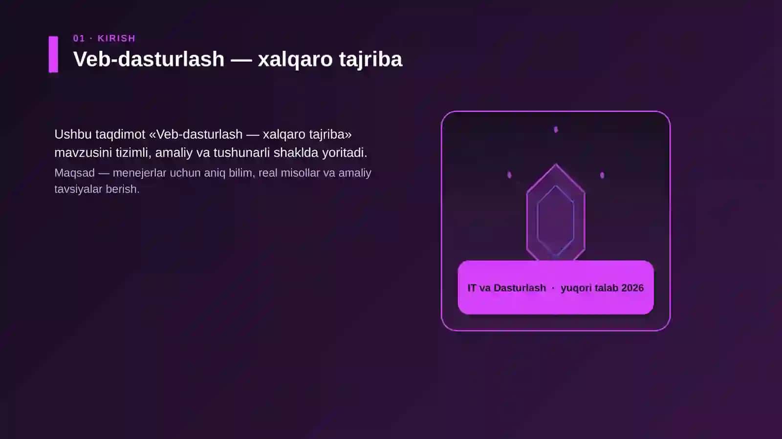 Veb-dasturlash — xalqaro tajriba 3