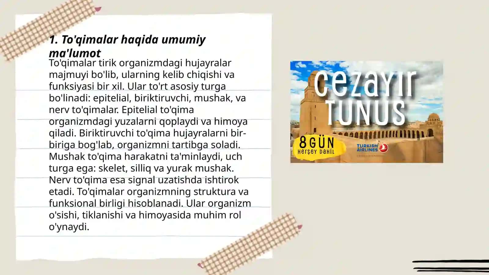 To'qimalar, ularning turlari va vazifalari 3