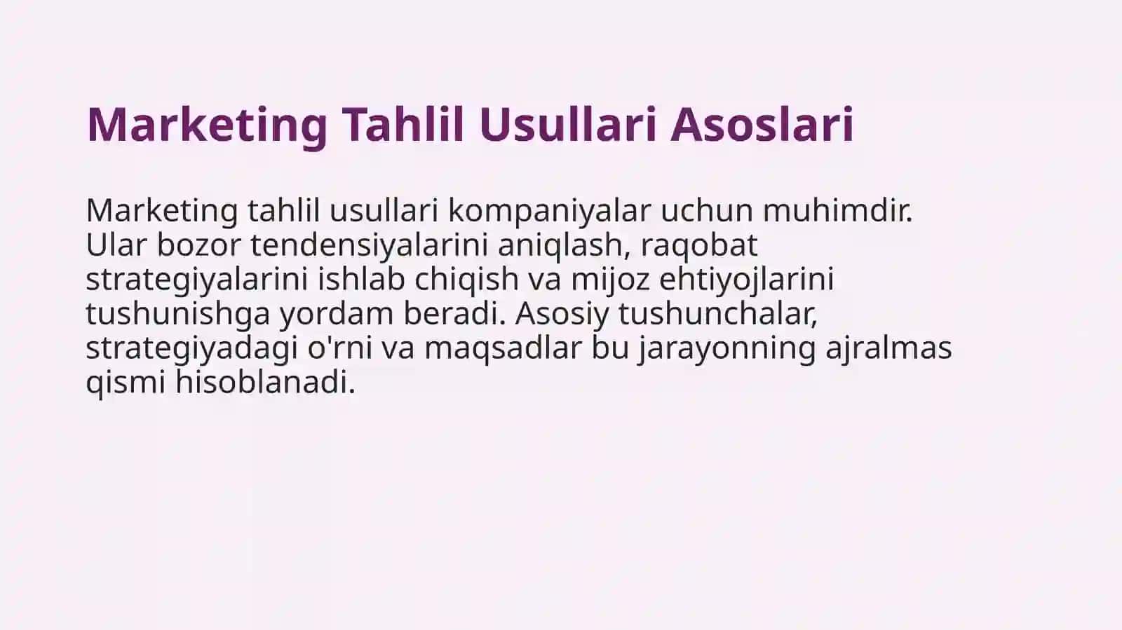 Marketing tahlil usullari 3