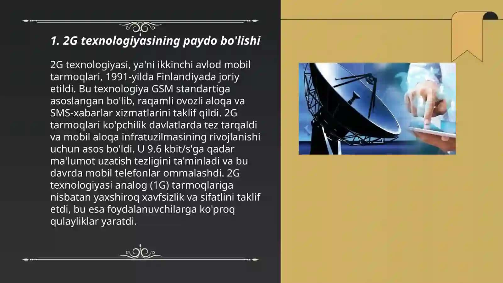 Mobil aloqa standartlari (2G, 3G, 4G, 5G) va ularning rivojlanish bosqichlari 3