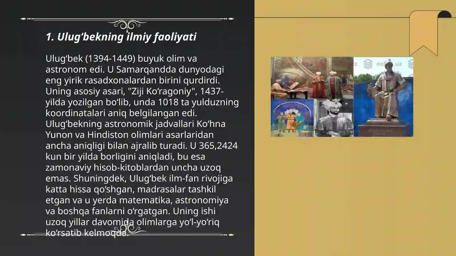 Mirzo Ulug’bek - davlat arbobi va buyuk olim 3