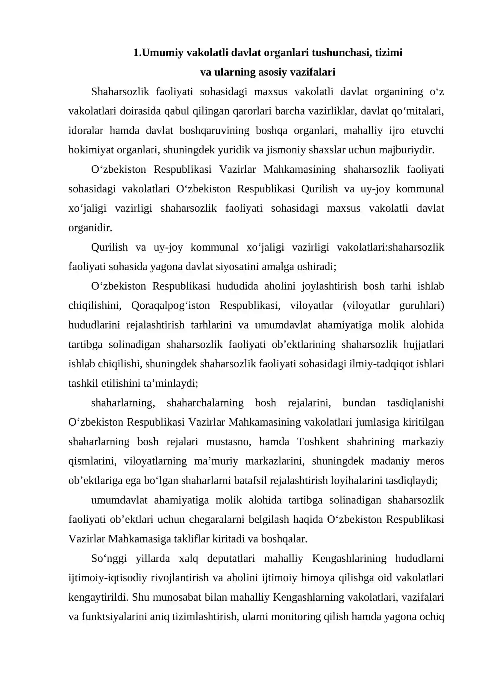 UMUMIY VA MAXSUS VAKOLATLI DAVLAT ORGANLARINING FAOLIYATI VA VAKOLATLARI 3