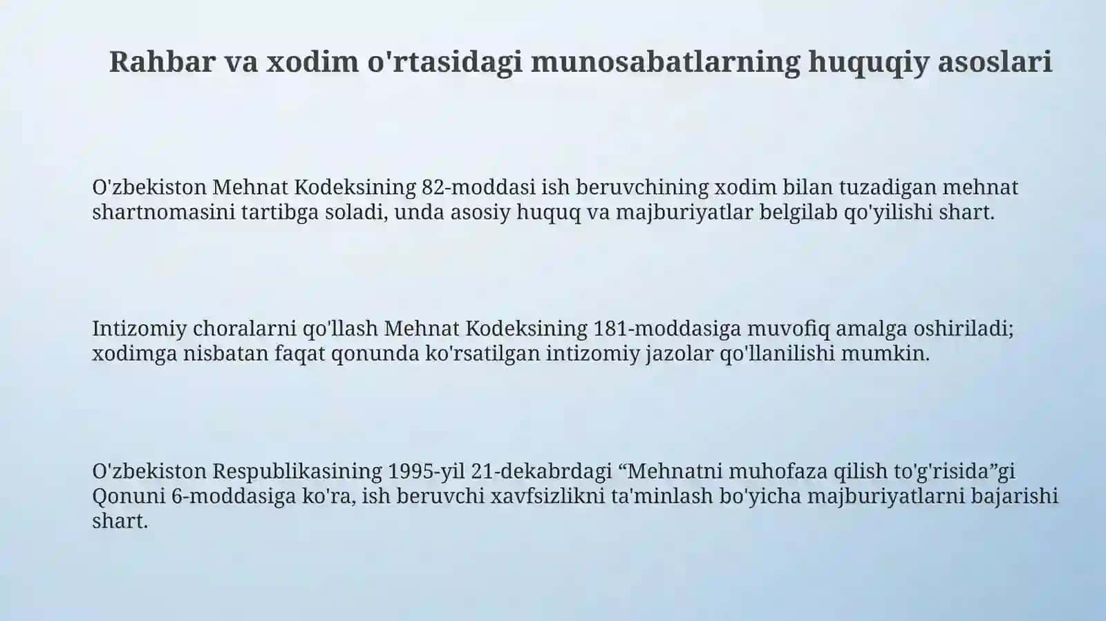 Rahbar va xodim munosabatlari 3