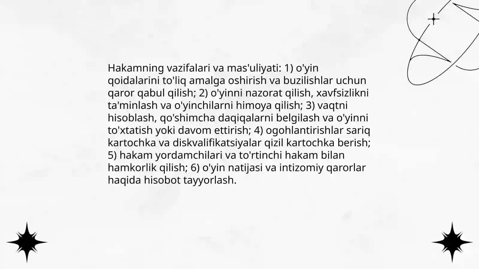Futbol bo'yicha hakamlik qilish qoidalari 3