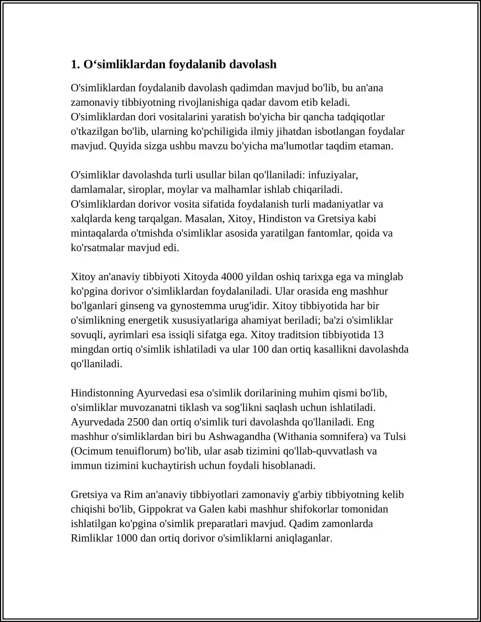 O' simliklardan foydalanib davolash 3