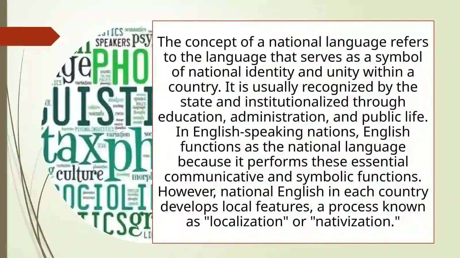 The Nationwide English language and its varieties. National language, literary language. The literary norm, the literary language. Forms of existence of the English literary language (types of speech). 3