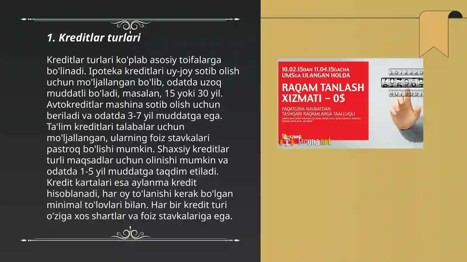 Eng qulay kreditni tanlash 3