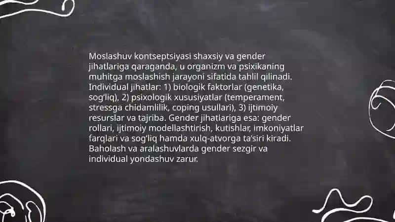 Moslashuvning individual va gender xususiyatlari 3