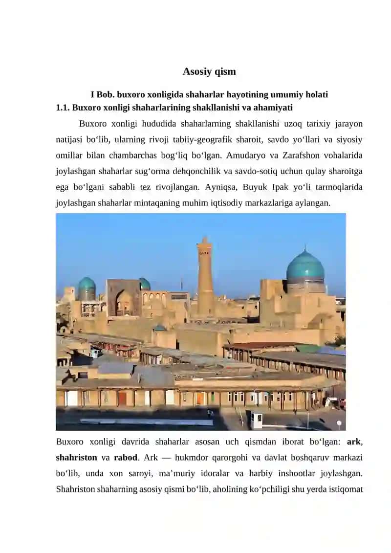 Buxoro xonligida shaharlar hayoti. Hunarmandchilik 3