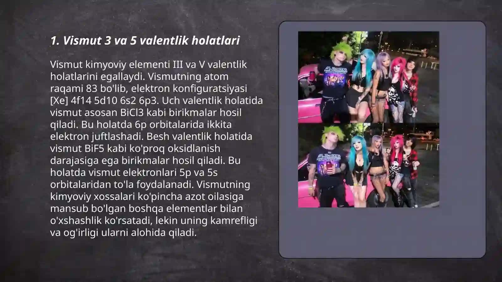 Vismut 3 va 5 birikmalari hamda ularning xossalari 3