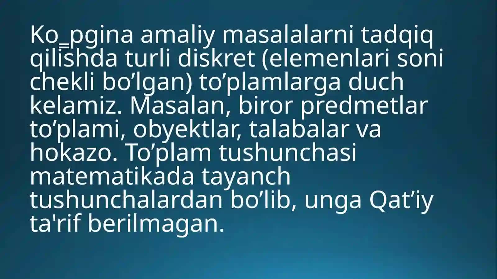 MATEMATIKA ANALIZ FANIDAN TAYYORLAGAN SLAYDI 3