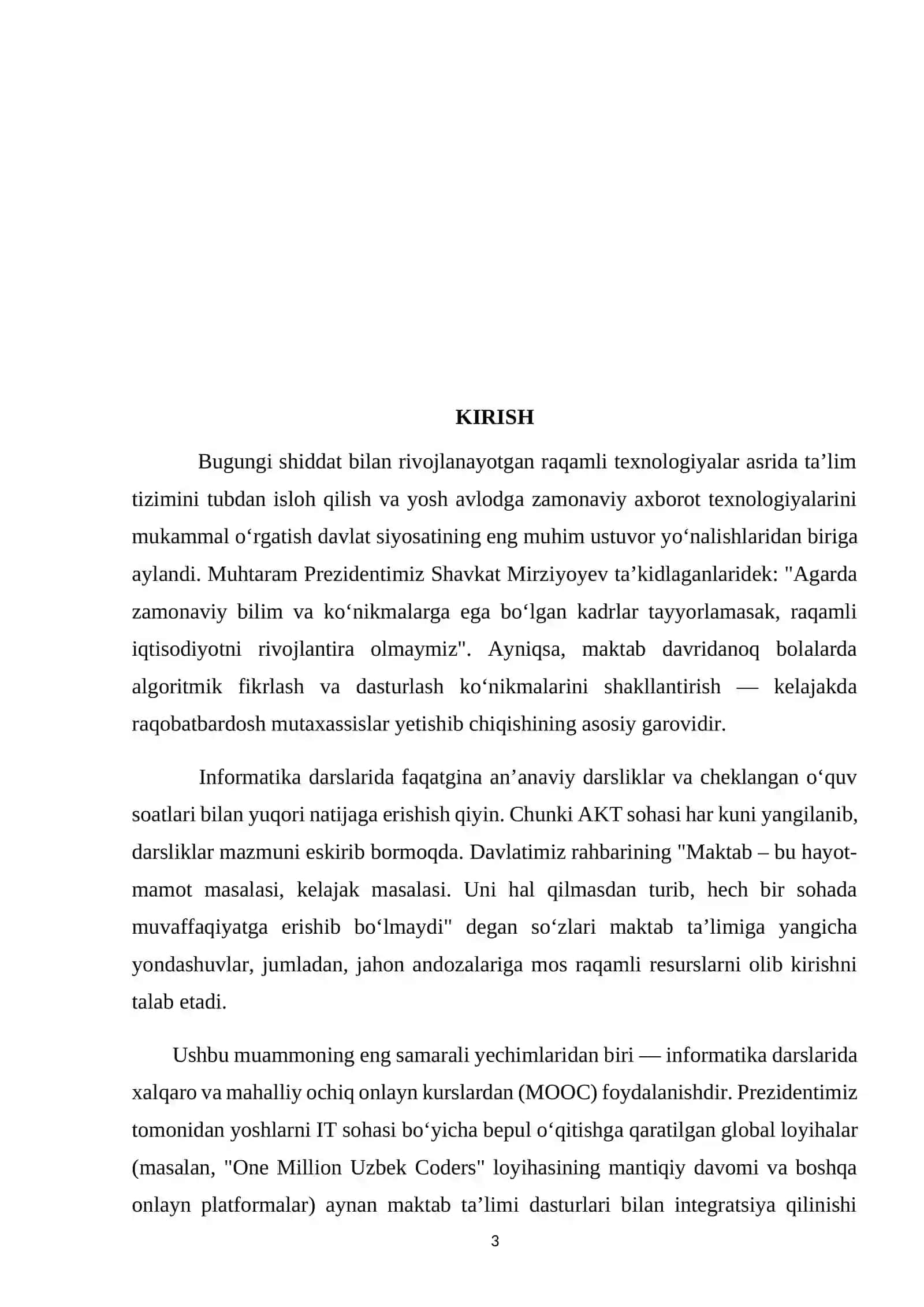 Informatika darslarida ochiq online oʻquv kurslarini 3
