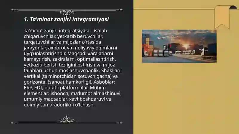 Ta'minot zanjiri integratsiyasi 3