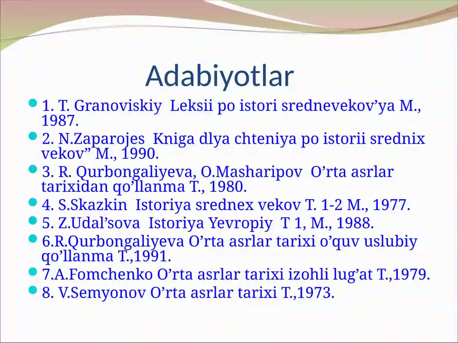 O’rta asrlarga kirish 3