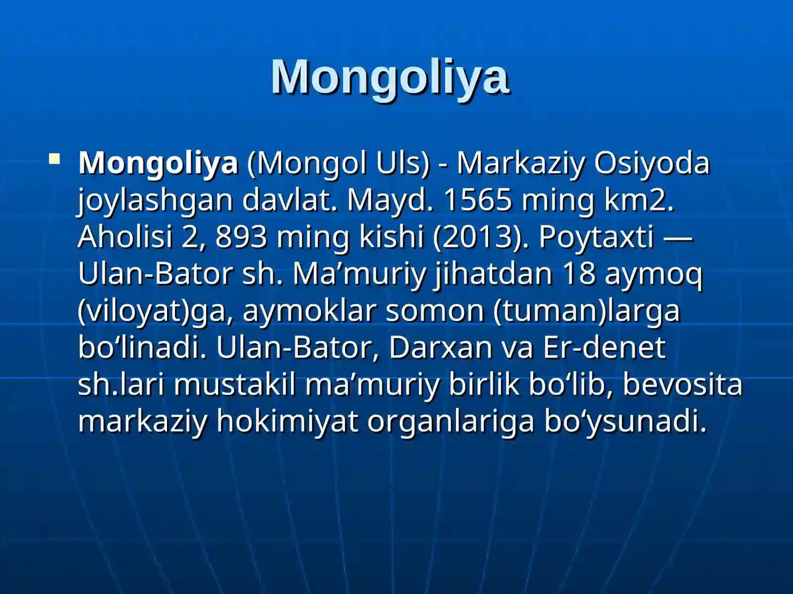 MO`G`ULISTON 3