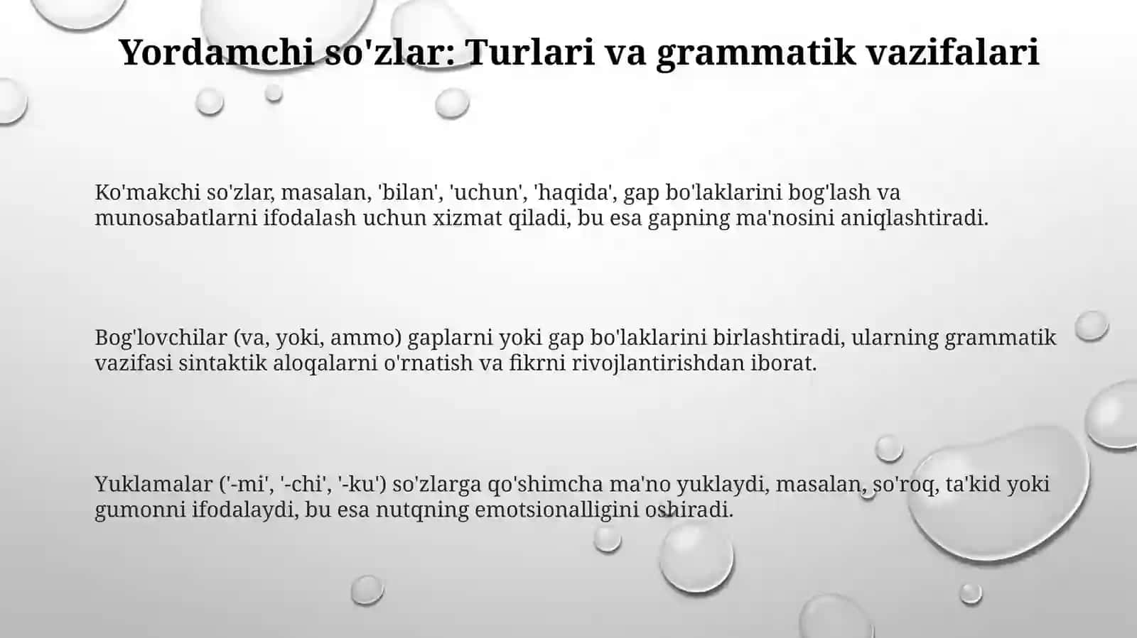 Yordamchi va alohida olingan so'zlar 3
