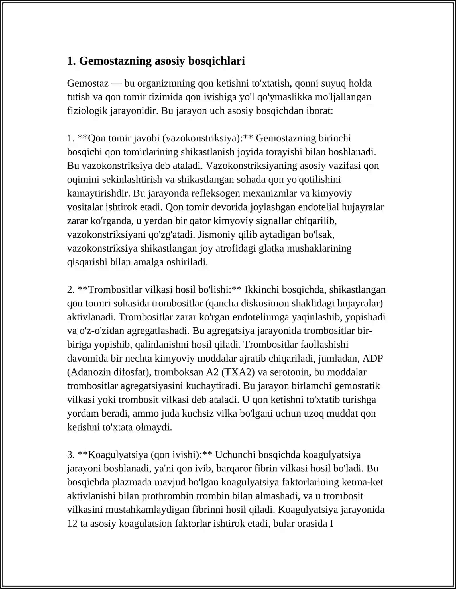 GEMOSTAZ MEXANIZMLARI VA UNING PATOLOGIYASI 3