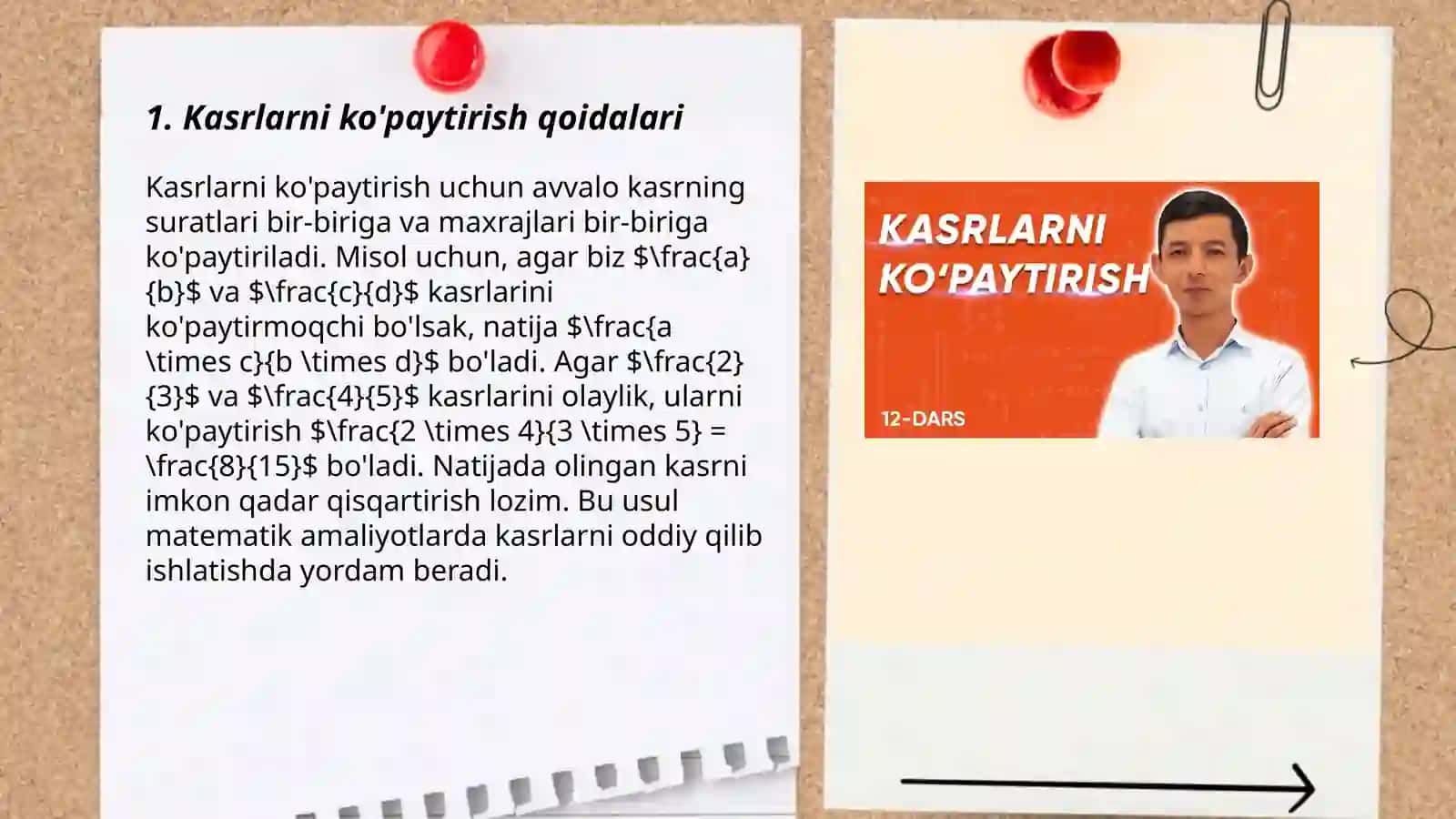 Kasrlarni ko'paytirish 3