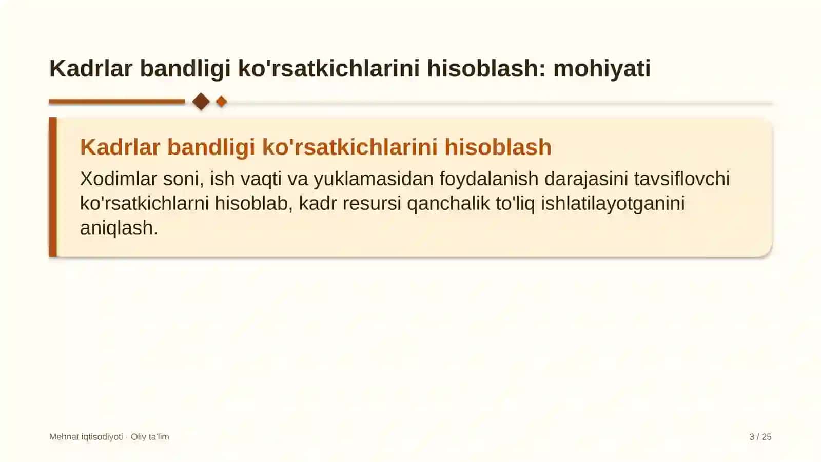 Dori vositalari ulgurji savdosida kadrlar bandligi ko'rsatkichlarini hisoblash 3