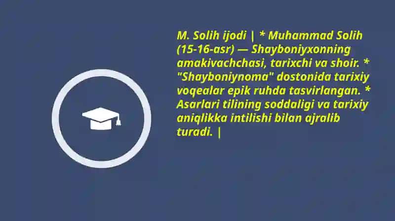 Ikromova Muborakning oʻzbek adabiyotidan tayyorlangan taqdimoti 3