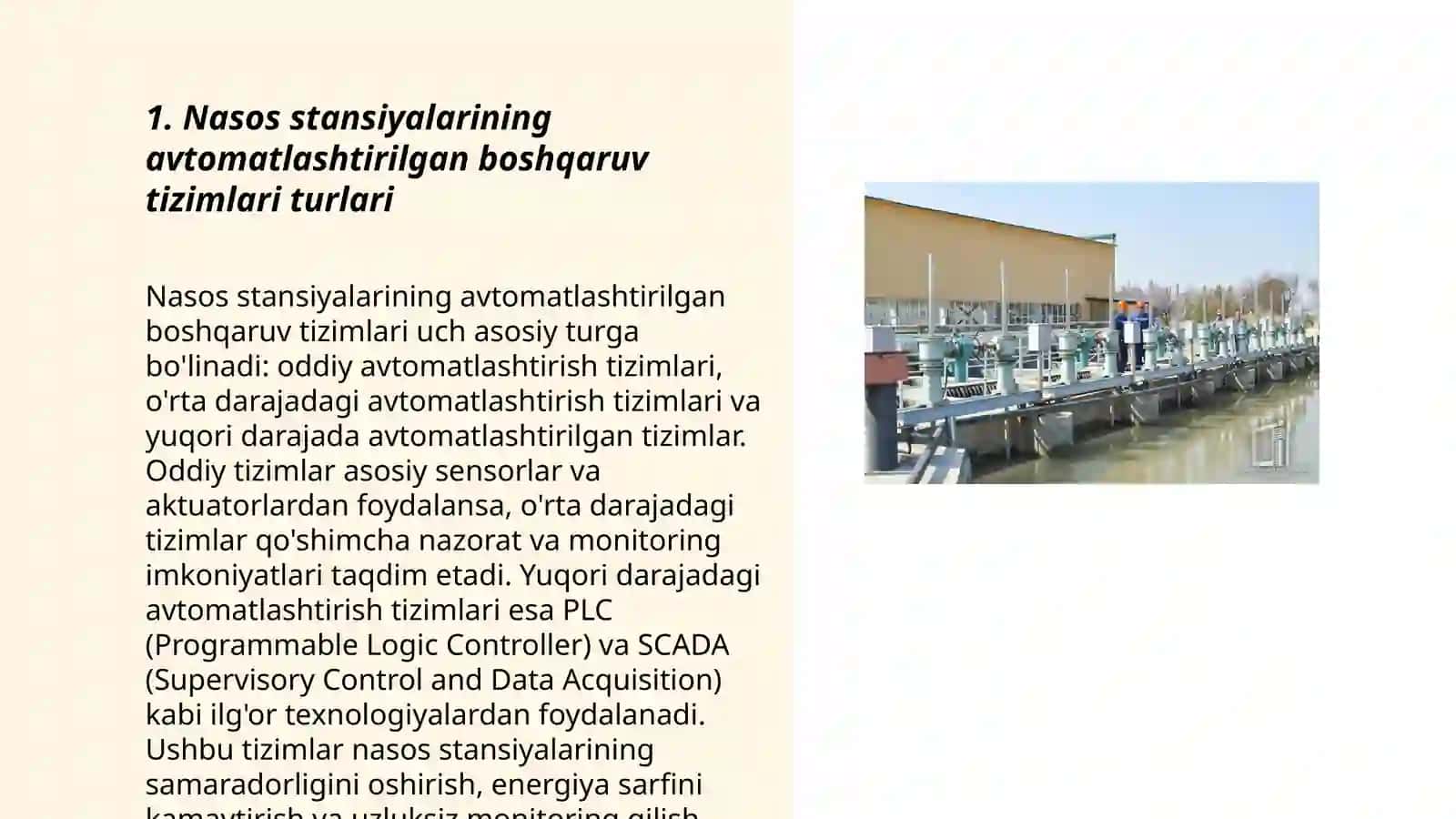 Nasos stansiyalarini avtomatlashtirilgan boshqarish tizimi 3