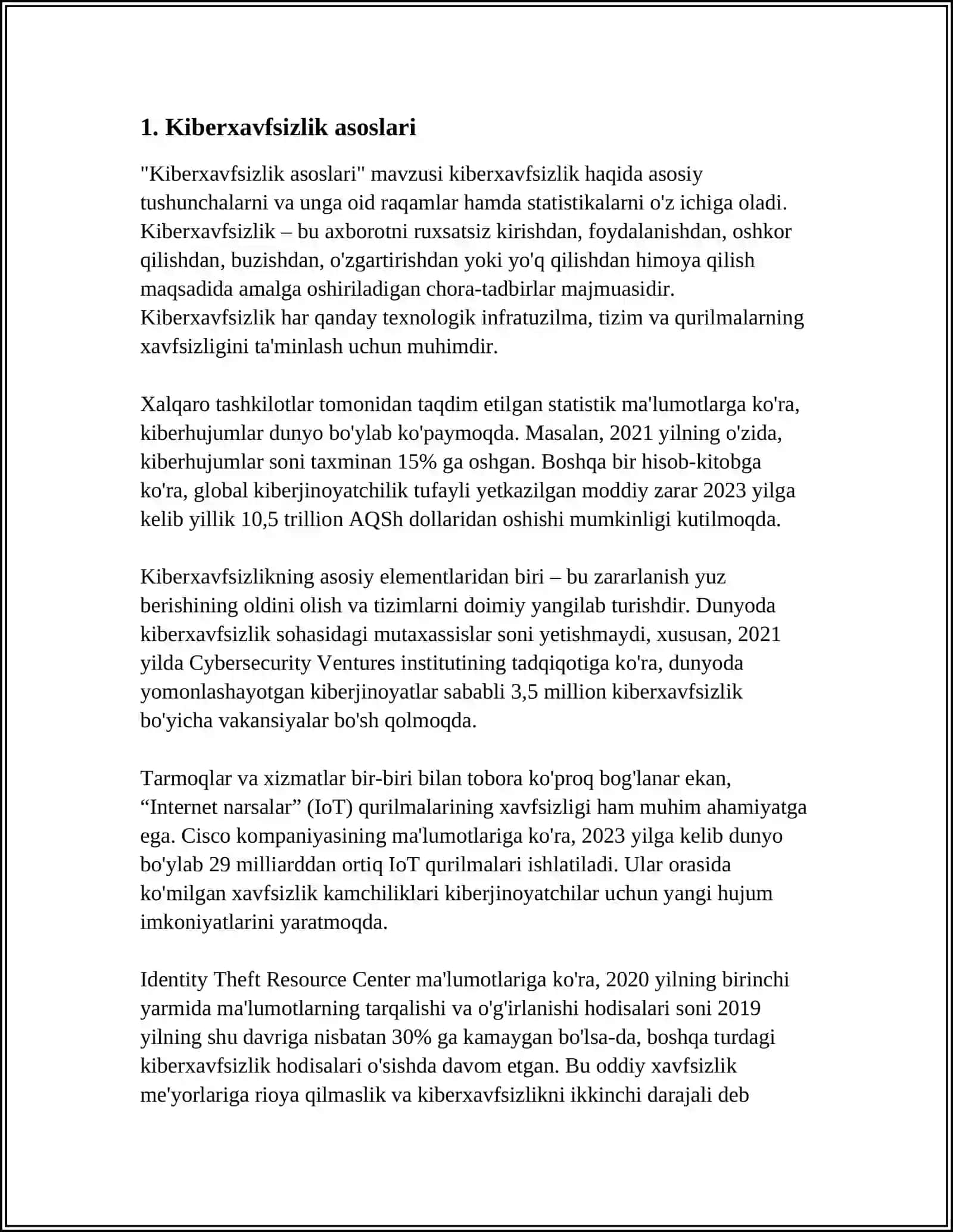 Kiberxavfsizlik asoslari 3