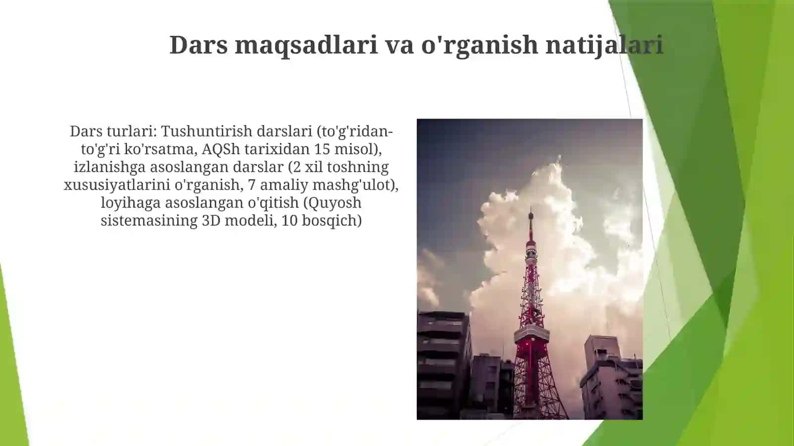 Darsning turlari va tuzilishi 3