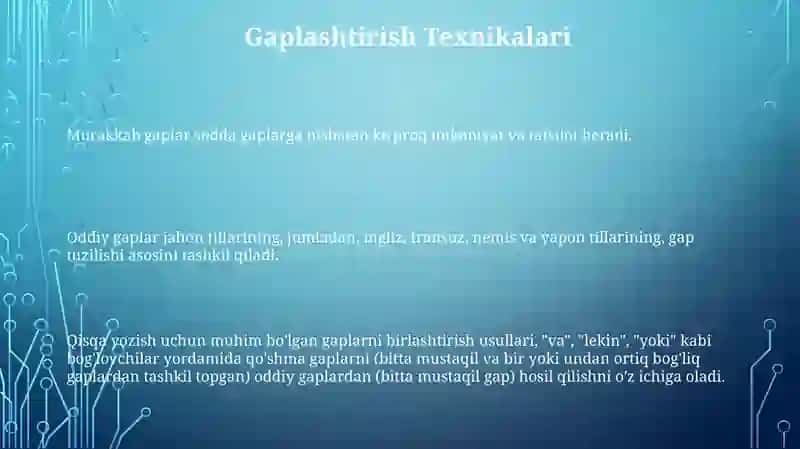 Oddiy gaplardan to'gy gaplar 3