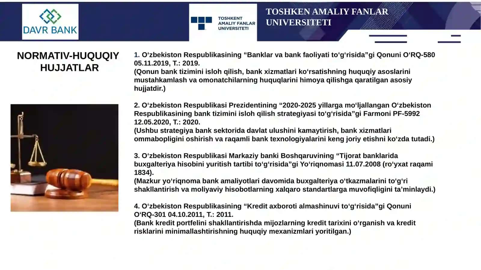 DAVR BANKDA MALAKAVIY AMALIYOT HISOBOTI 3