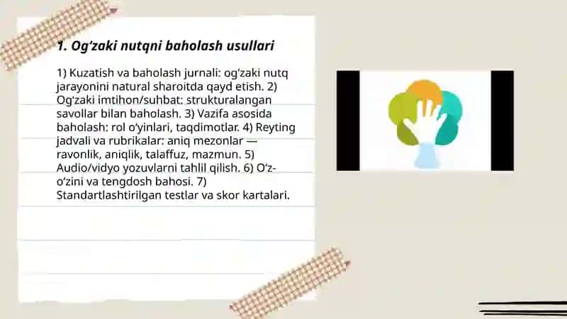 O' quvchilarning og' zaki va yozma nutqini tekshirish 3