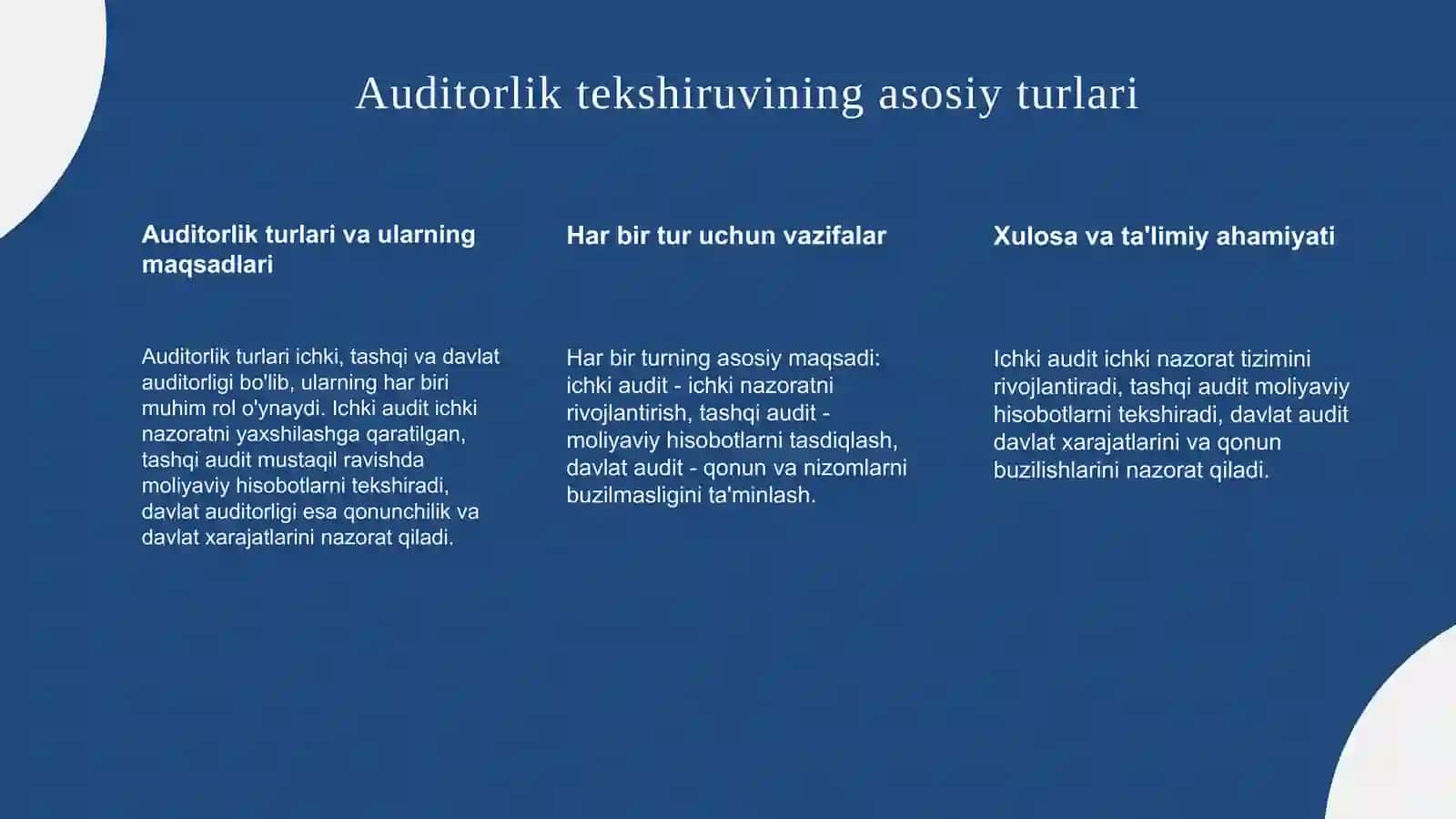 Auditorlik tekshiruvining xillari 3