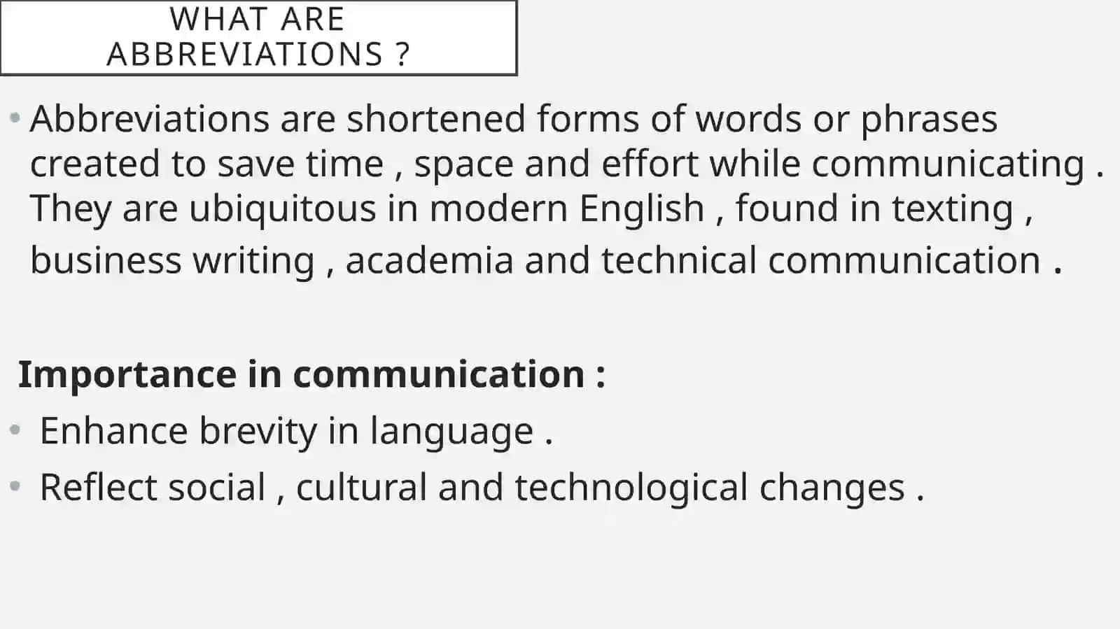 Role of abbreviation in modernenglish 3
