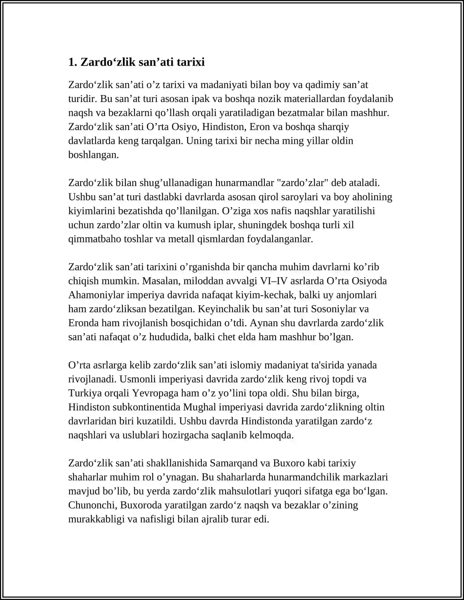 Zardoʻz Ustalari va Zardoʻzlik Maktablari 3