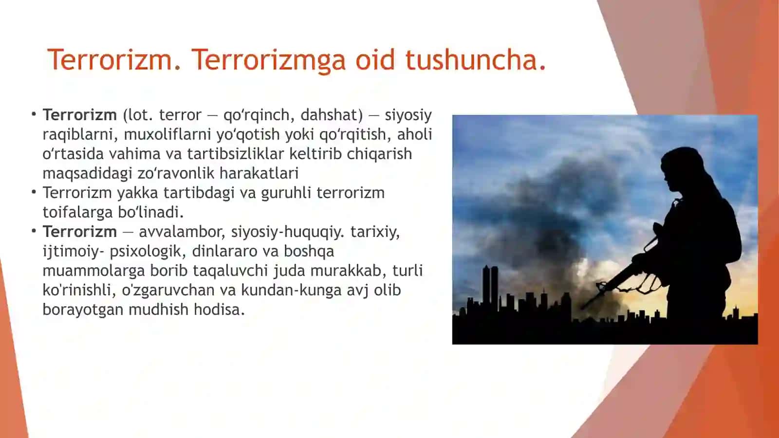 Terrorizm va aholi muhofazasi 3