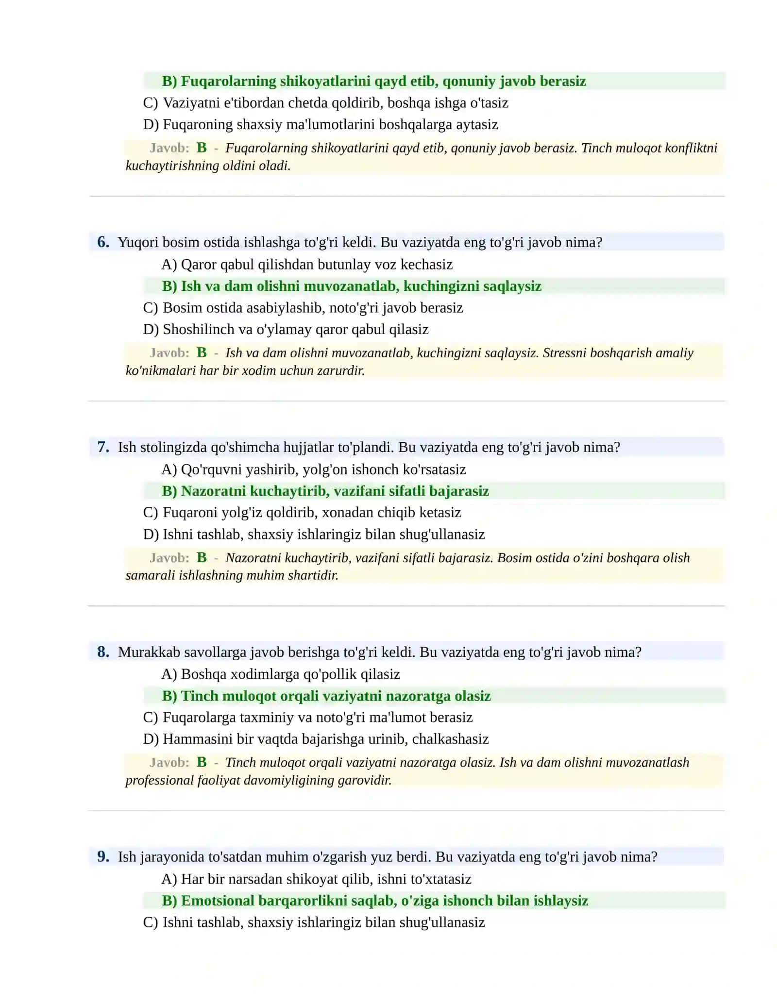 PSIXOLOGIK SINOV Testlari 3