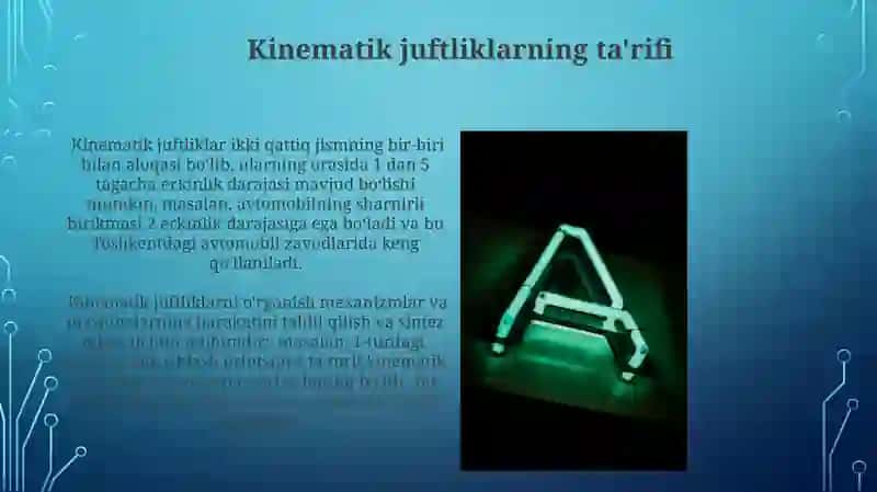 Kinematik juftlar va ularning klassifikatsiyasi 3
