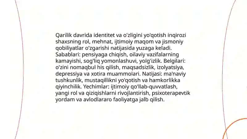 Qarilik davri yosh inqirozlari 3