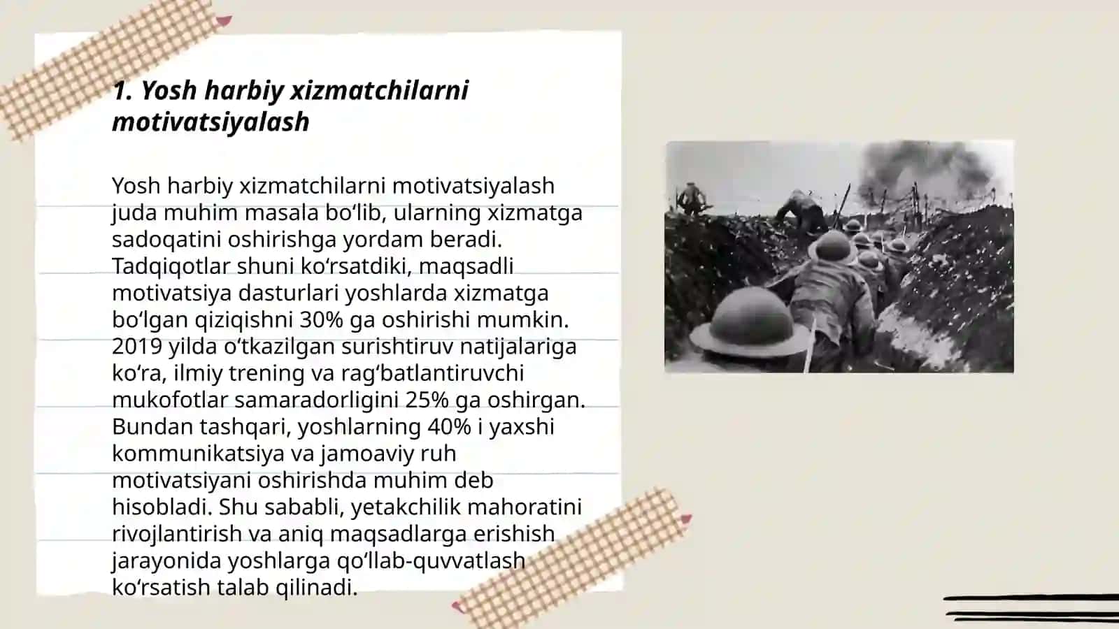 Yosh harbiy xizmatchilar bilan ishlashning vazifalari 3