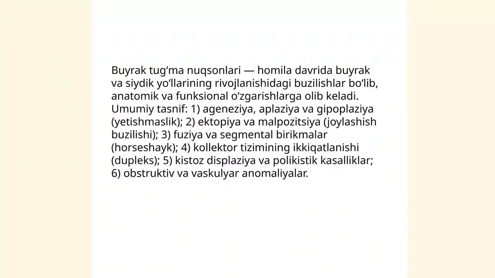 Buyrak tugʻma nuqsonlari 3