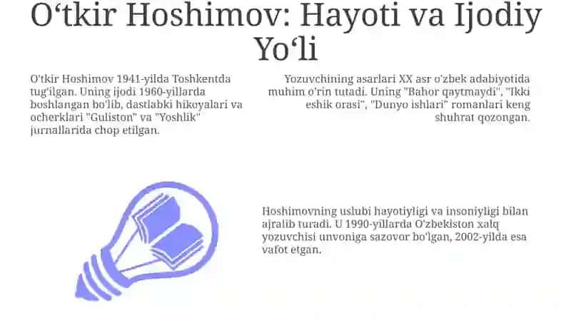 Oʻtkir Hoshimovning "Ikki eshik orasi"asari 3