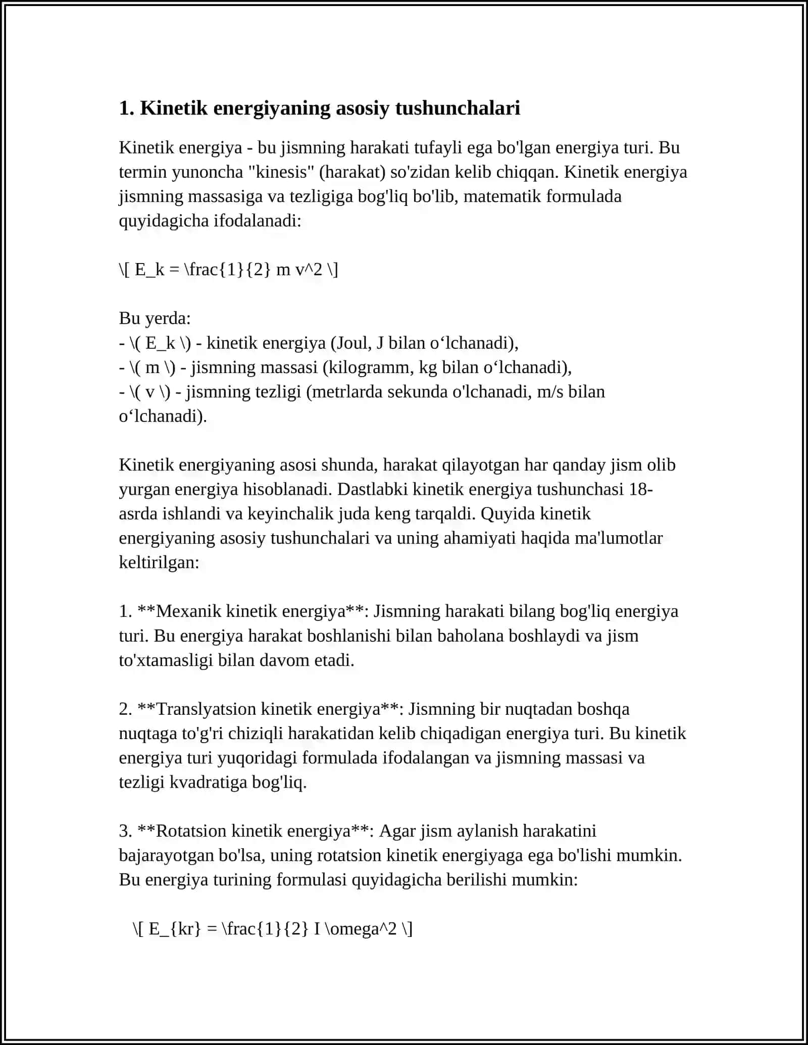 SISTEMA KINETIK ENERGIYASINING STRUKTURASI 3